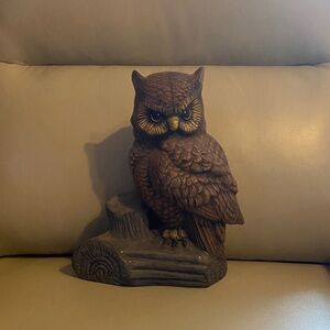 Majestic Brown Owl Sculpture